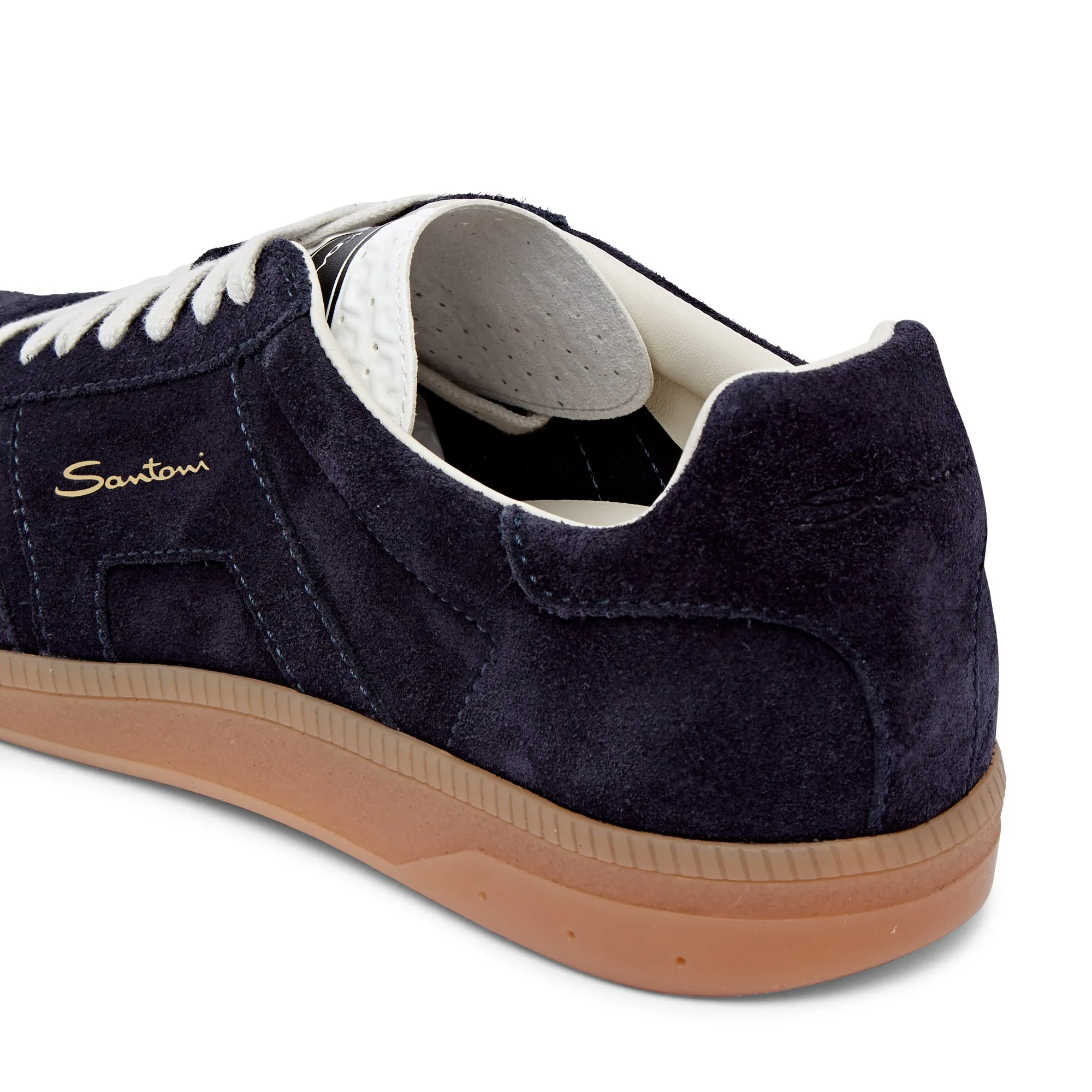 Santoni Low Top Court Trainer (Navy)