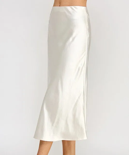 Satin Skirt - Pearl