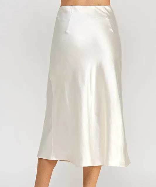 Satin Skirt - Pearl