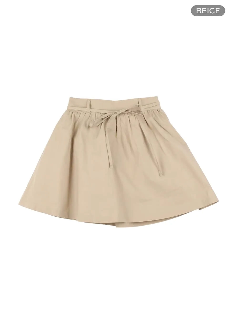 Semi-Shirred Cotton Mini Skirt OM420