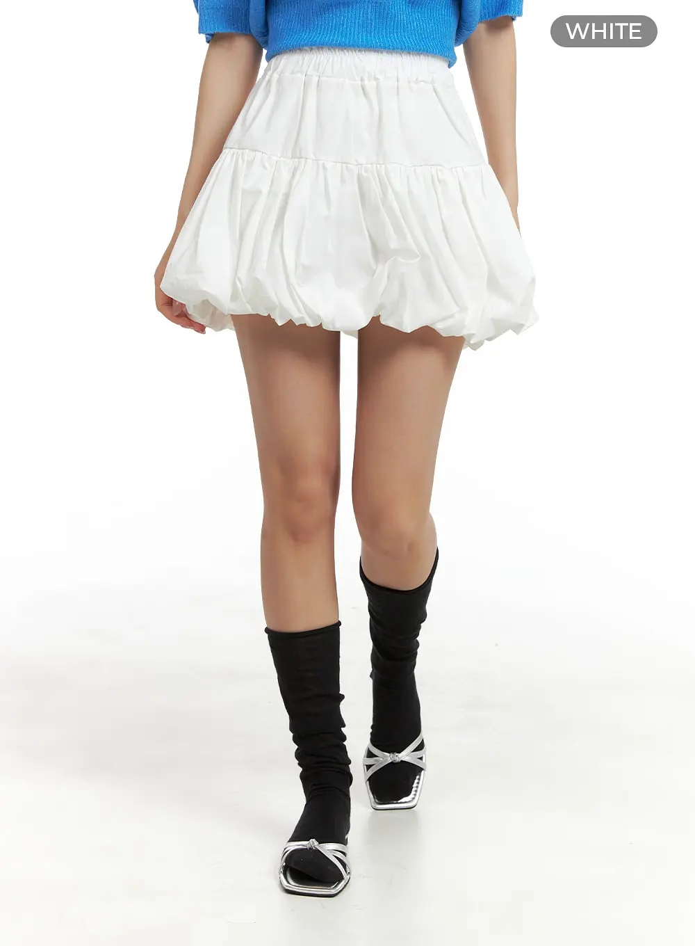 Shirred Bubble Mini Skirt OM428