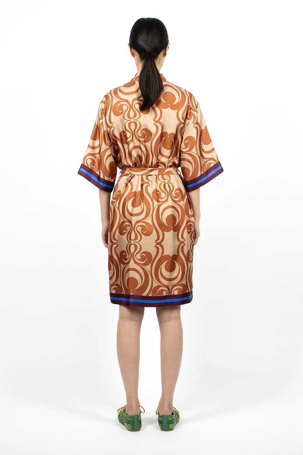 Silk Shirt Dress Brown