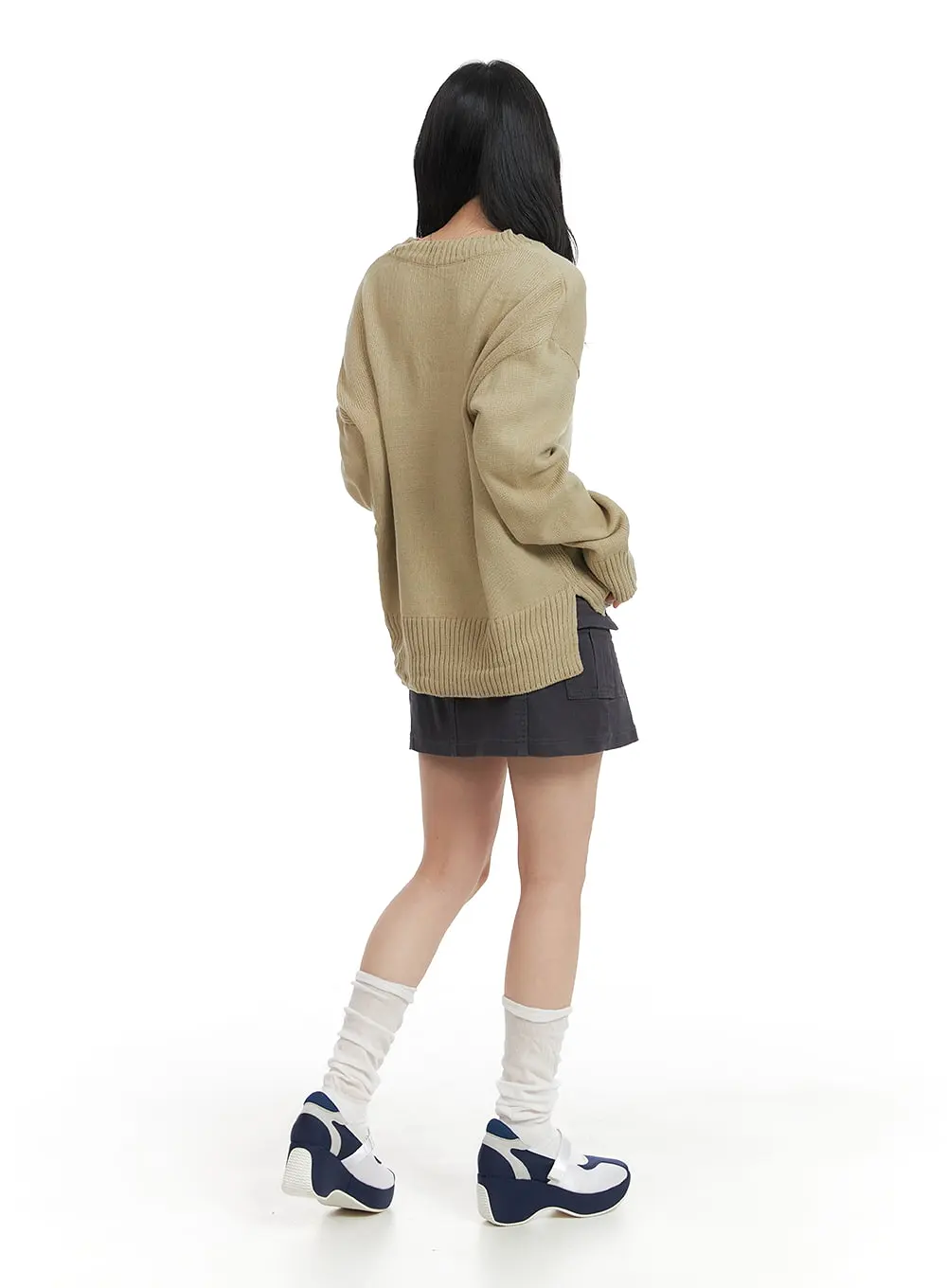 Solid Cargo Mini Skirt OM408