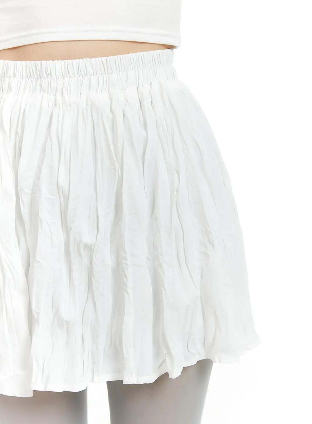 Solid Cotton Ruched Mini Skirt OM412