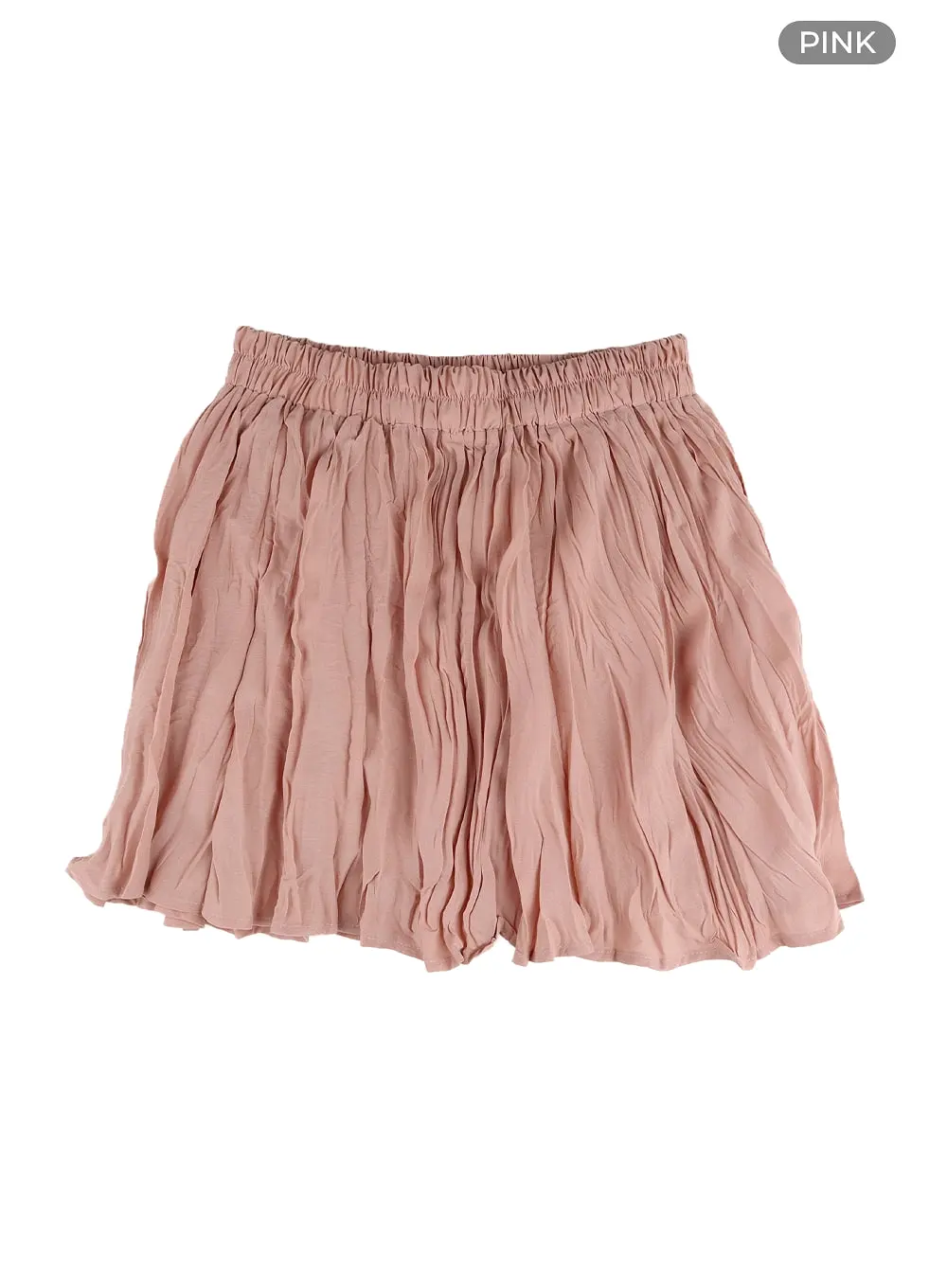 Solid Cotton Ruched Mini Skirt OM412