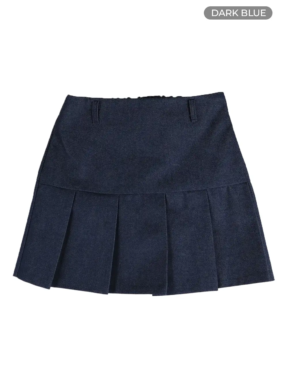 Solid Pleated Cotton Mini Skirt IM406