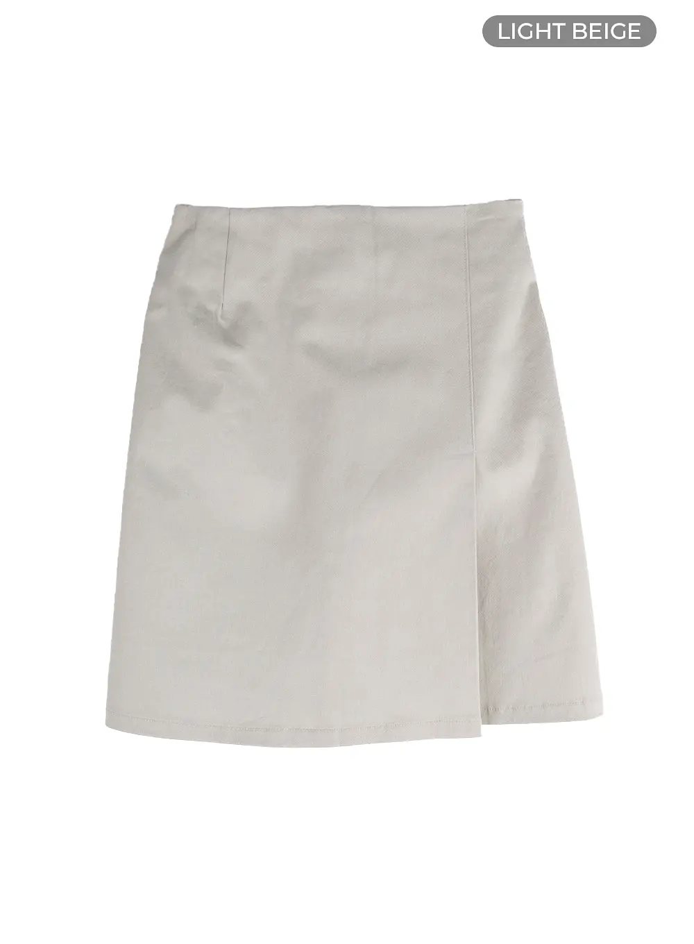 Solid Wrap Cotton Mini Skirt IM406