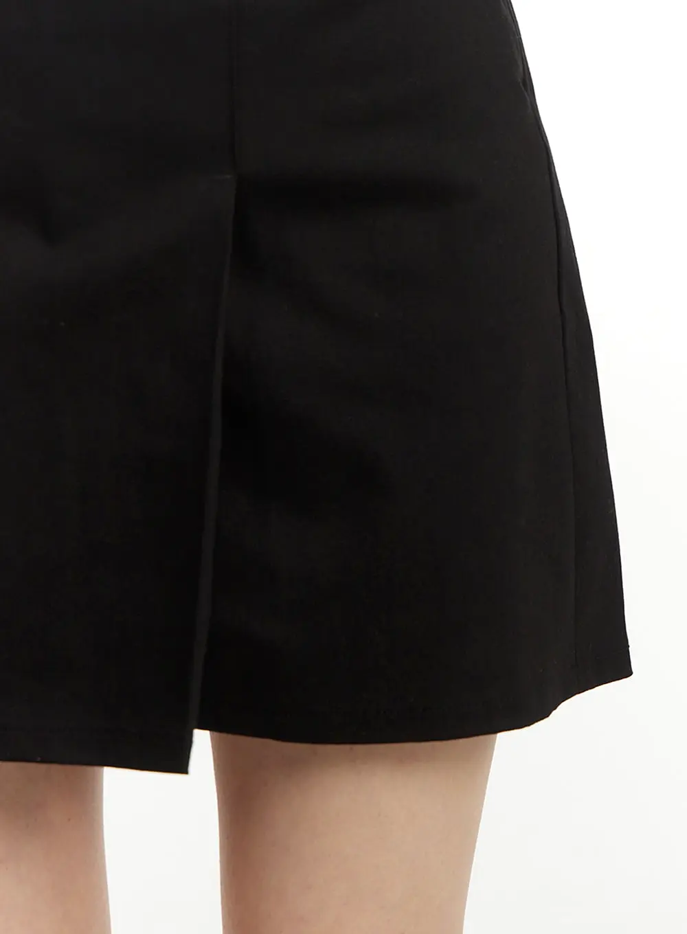 Solid Wrap Cotton Mini Skirt IM406