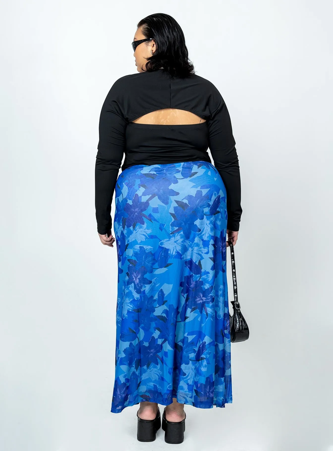 Starry Midi Skirt Blue Curve