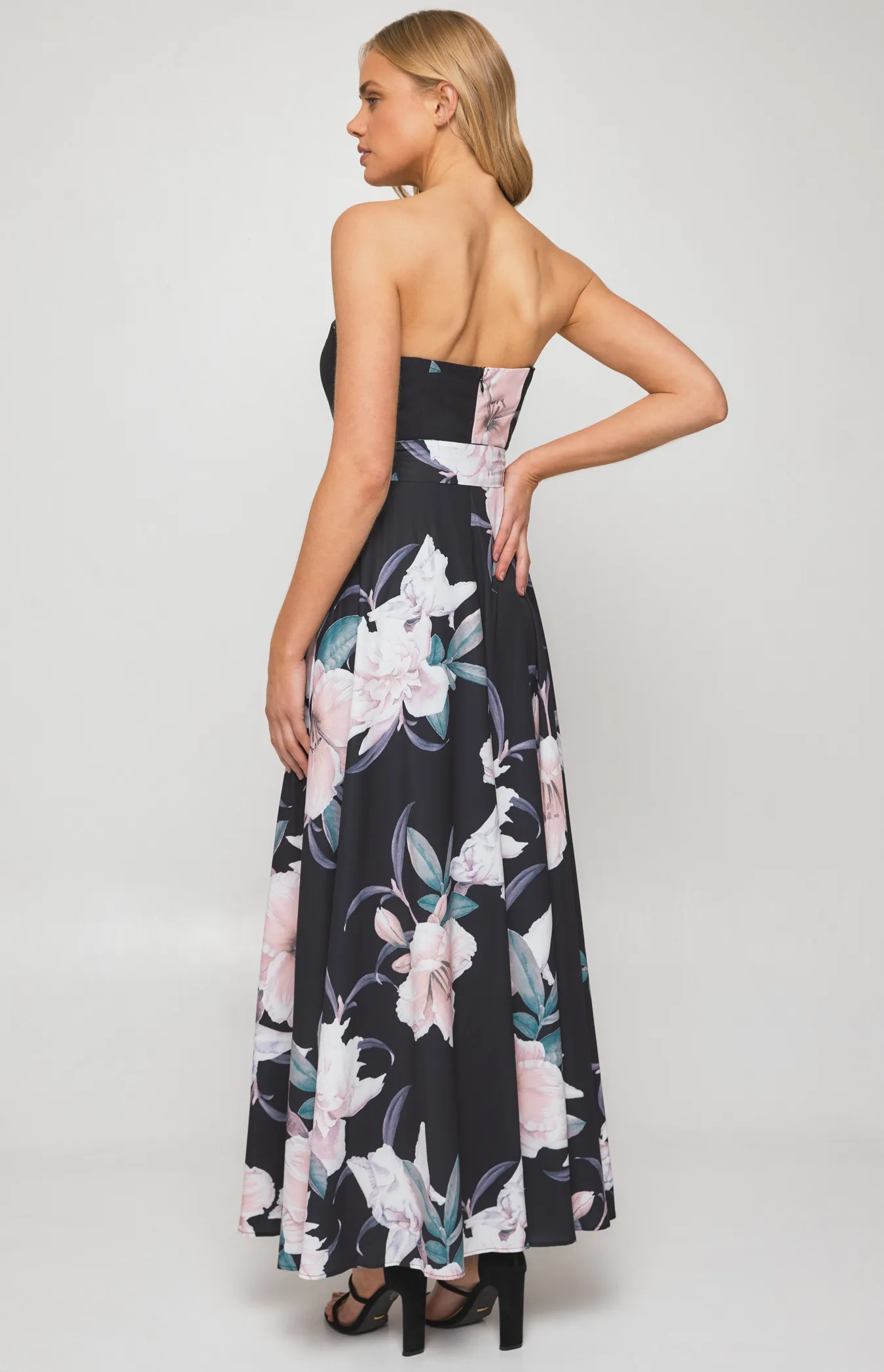 Strapless Maxi Floral Dress (SDR342-3A)