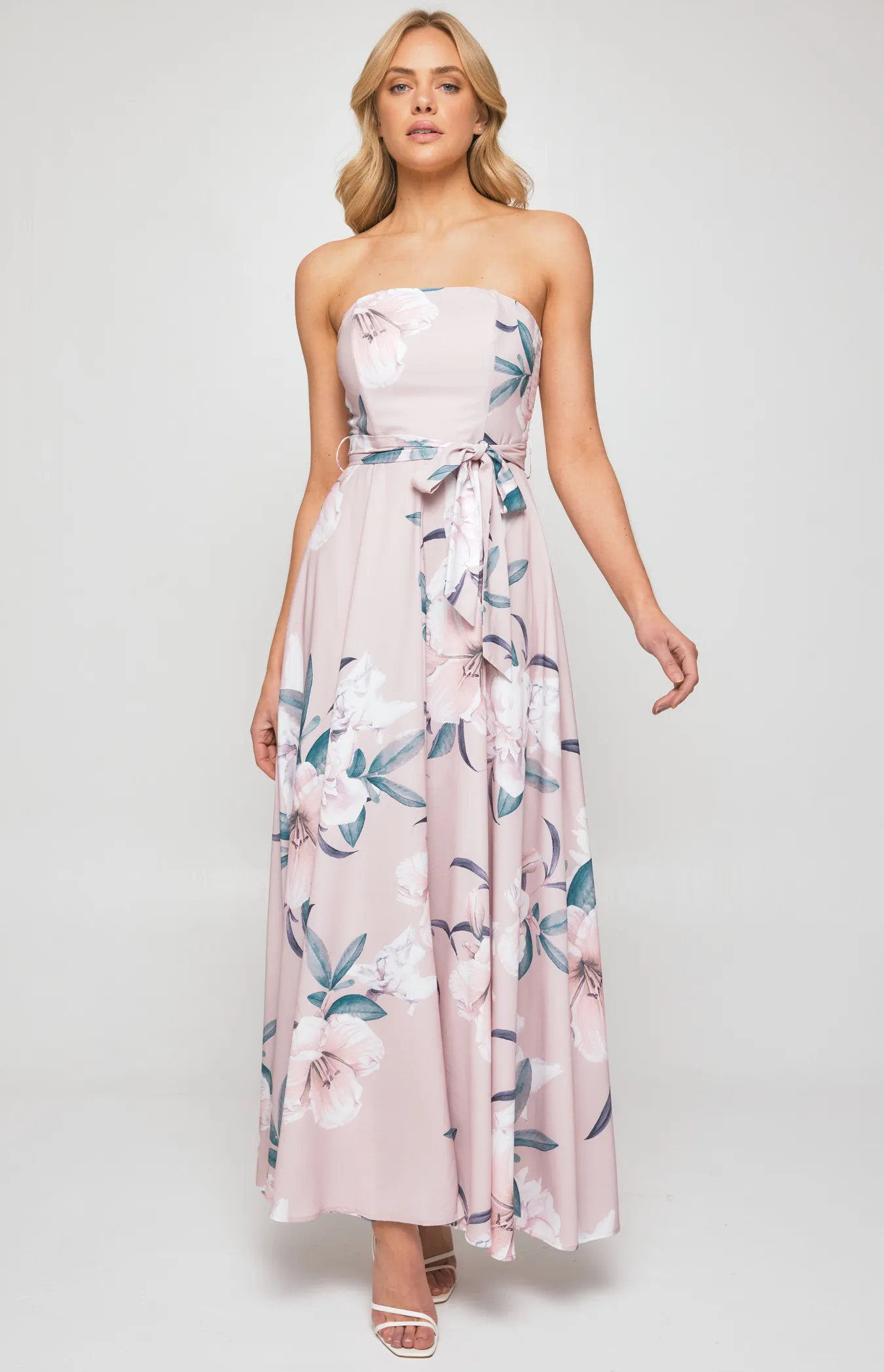 Strapless Maxi Floral Dress (SDR342-3A)