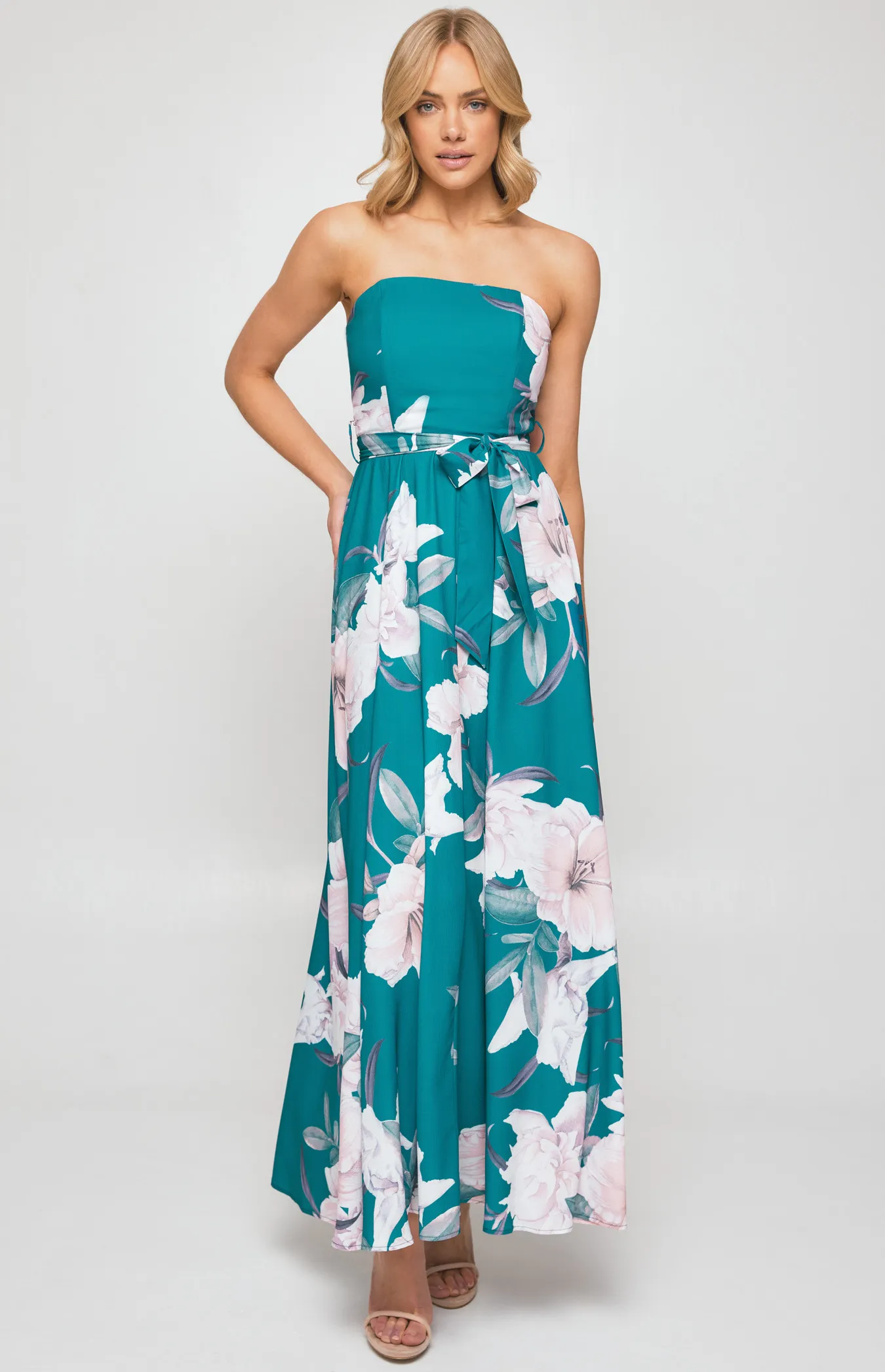 Strapless Maxi Floral Dress (SDR342-3A)