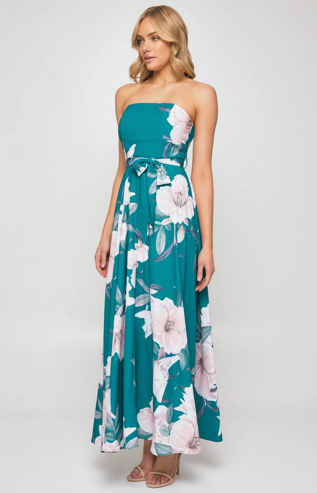 Strapless Maxi Floral Dress (SDR342-3A)