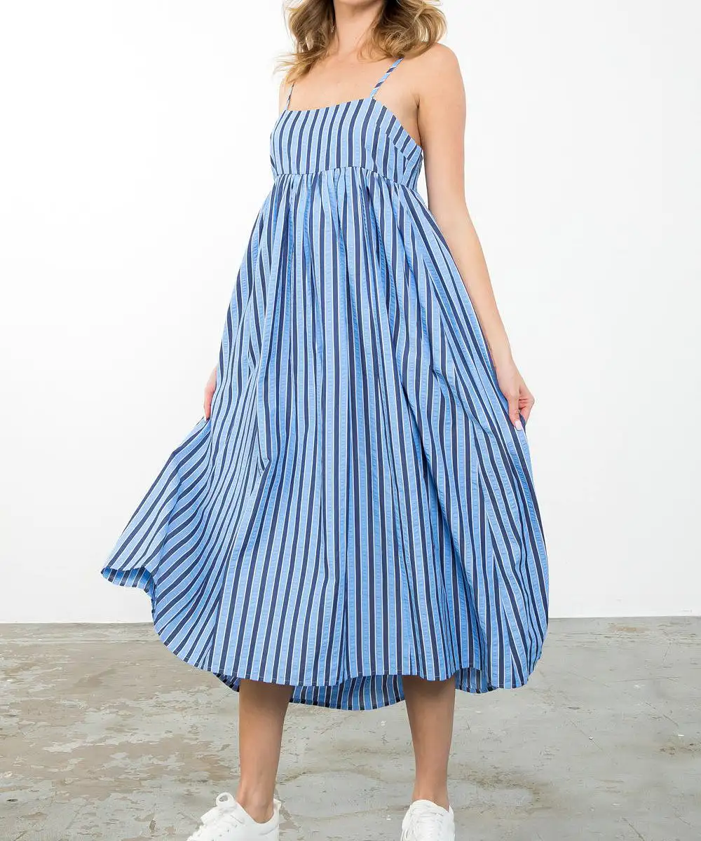 Stripe Midi Dress - Blue