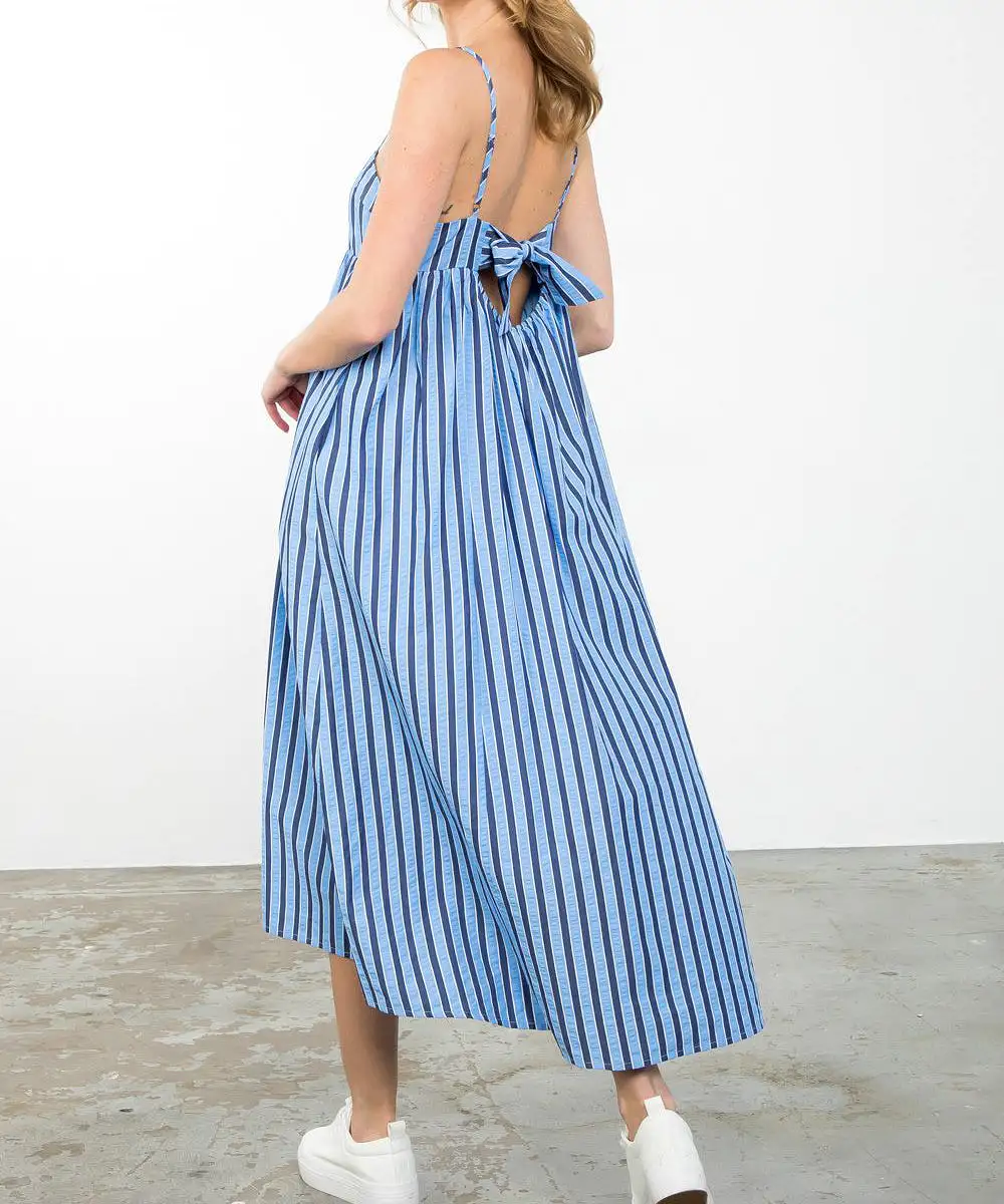 Stripe Midi Dress - Blue