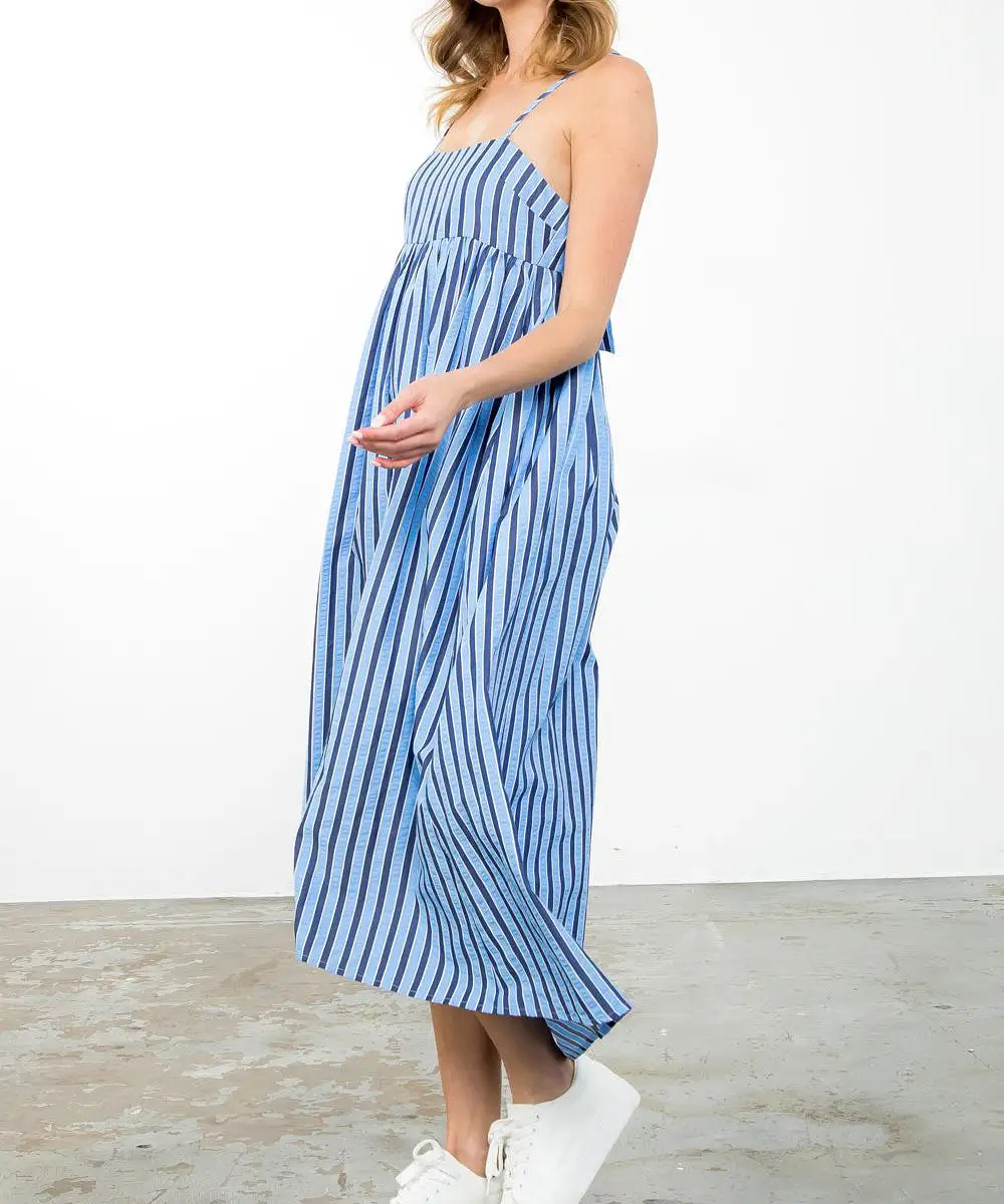 Stripe Midi Dress - Blue