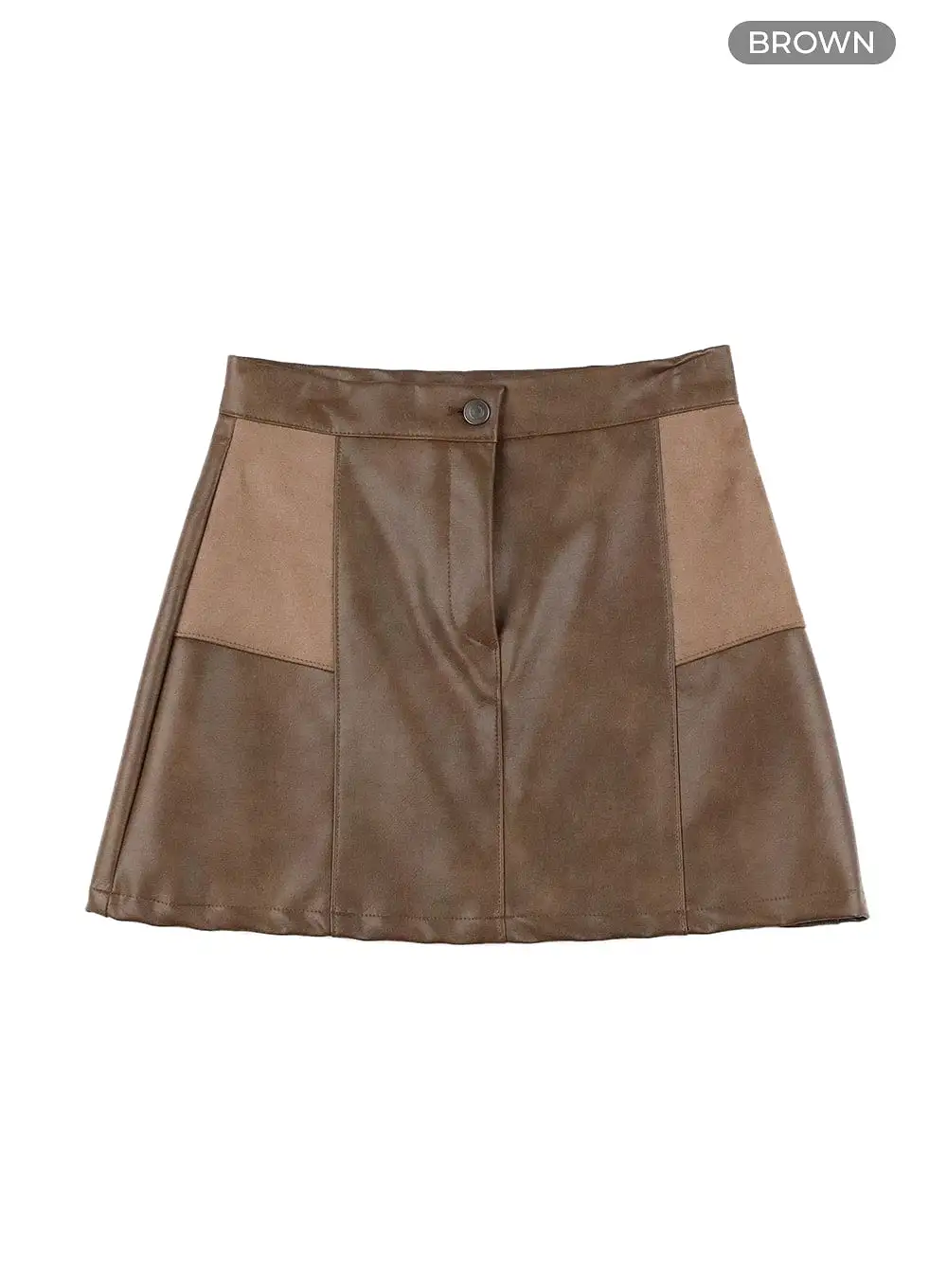 Suede Mixed Texture Mini Skirt CA415