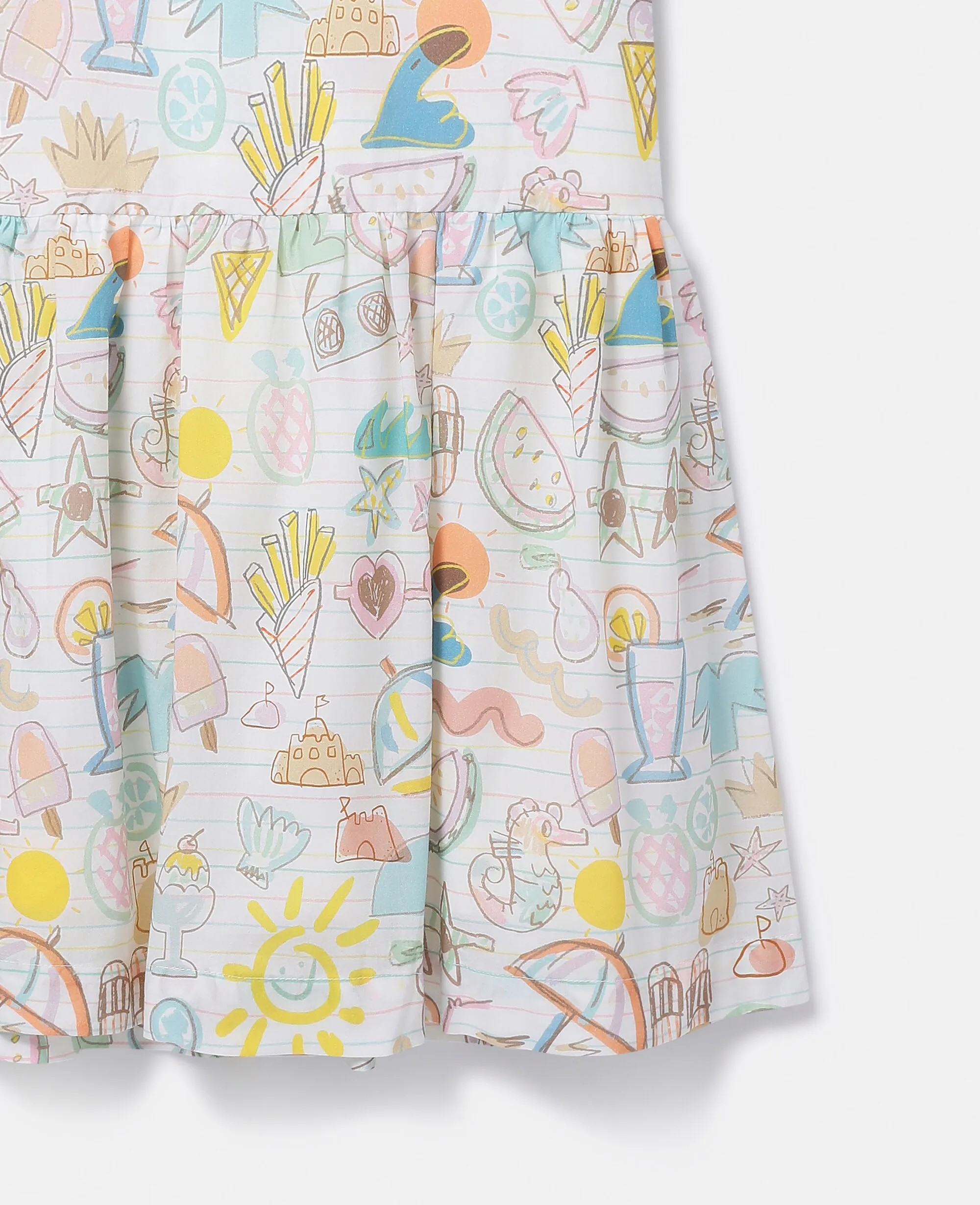 Summer Doodles Print Shirt Dress