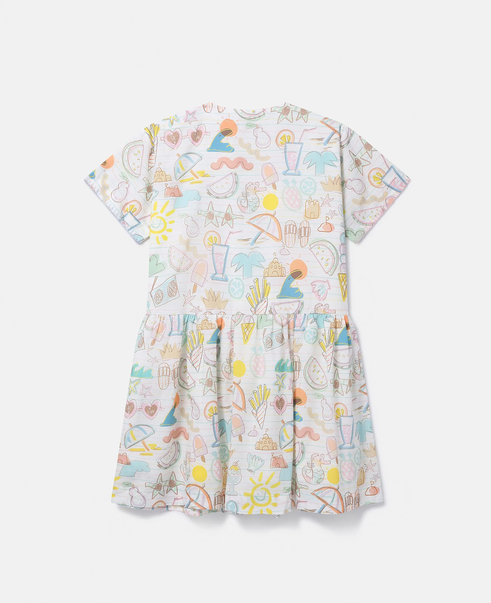 Summer Doodles Print Shirt Dress