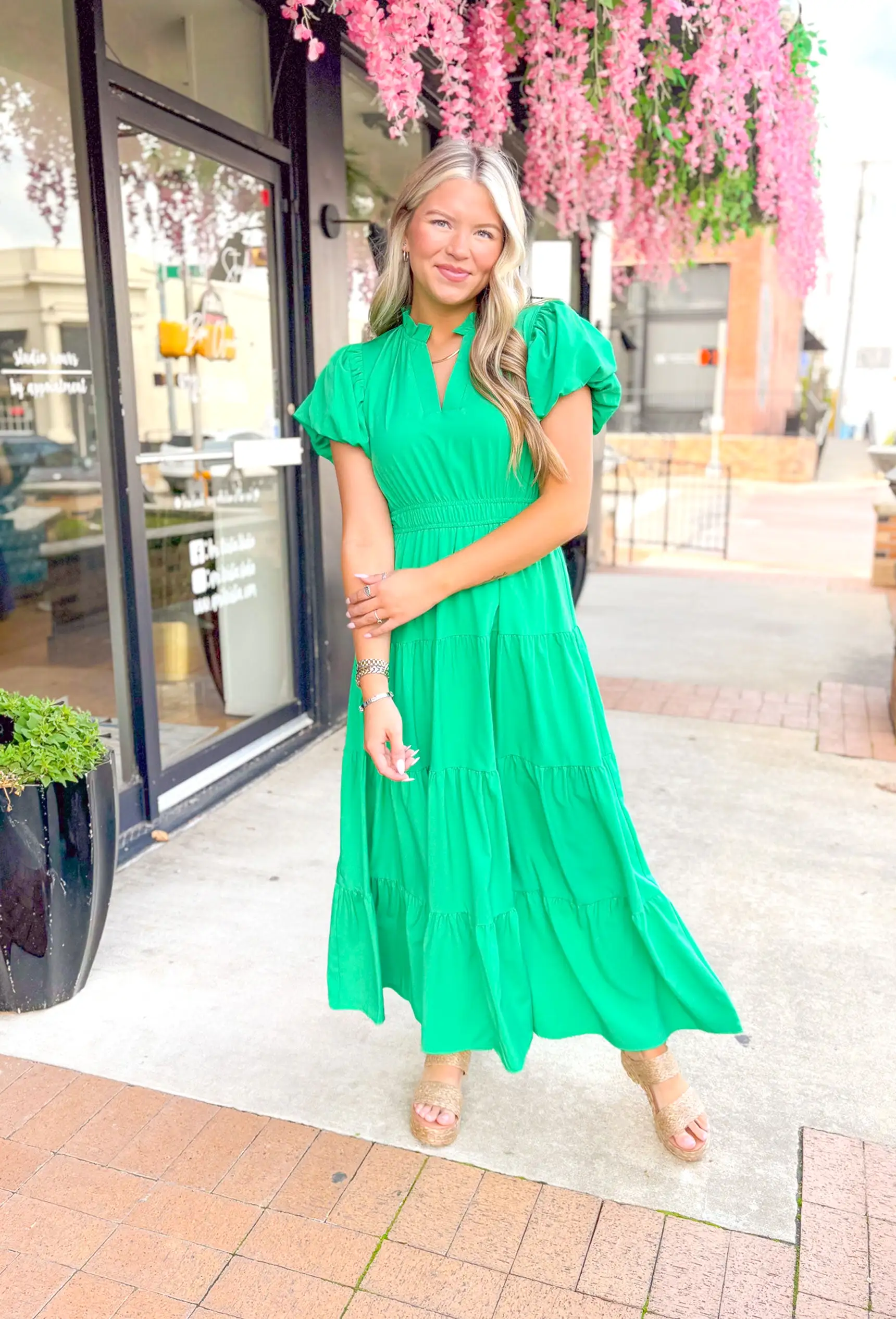 Take It To Heart Midi Dress in Green