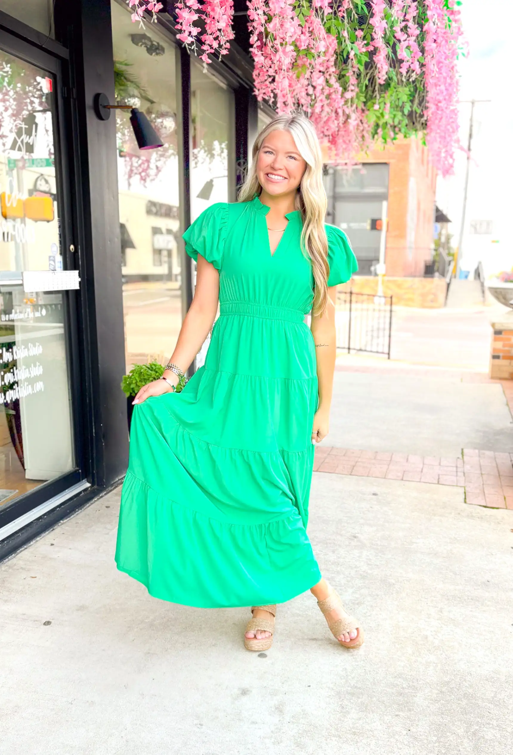 Take It To Heart Midi Dress in Green