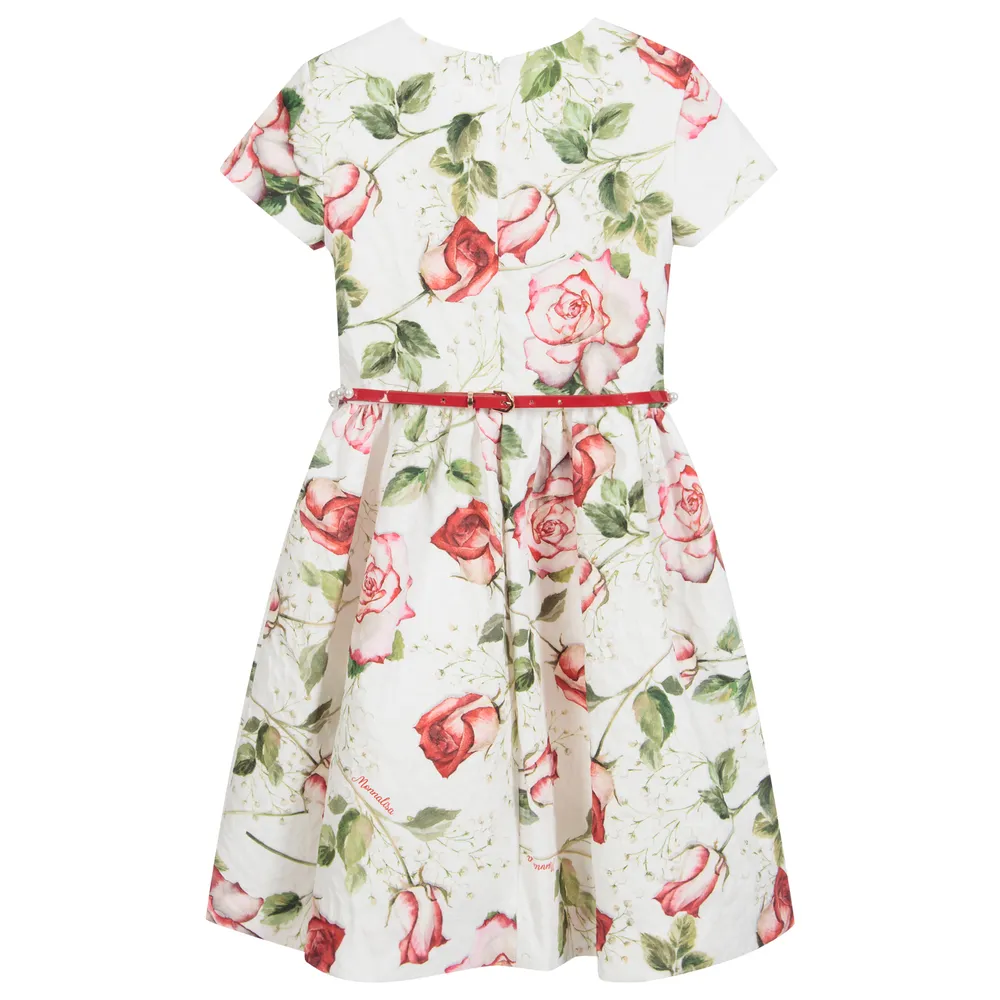 Teen Ivory & Red Floral Dress