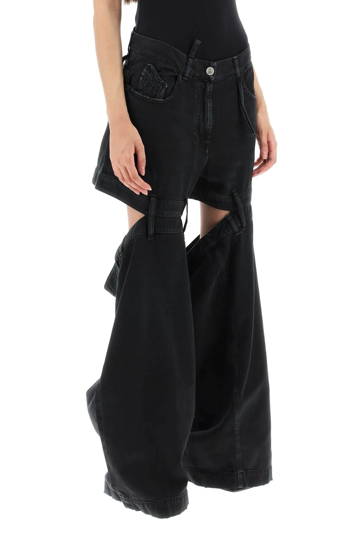 The Attico Ashton Cut Out Jeans   Black