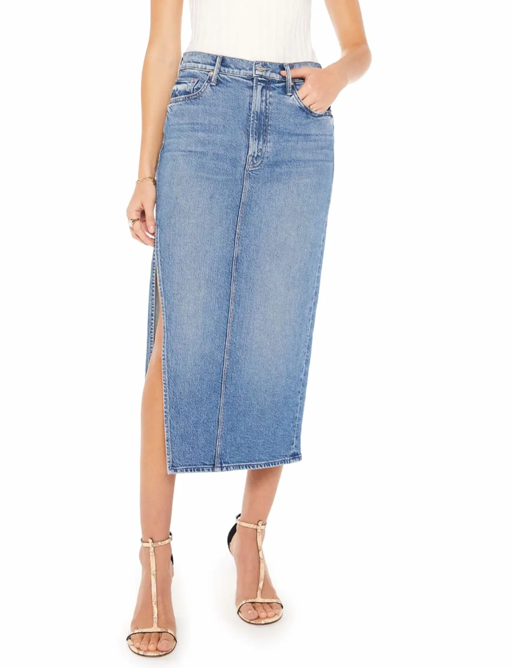 The Split Second Side Slit Midi Skirt, Strike A Pose