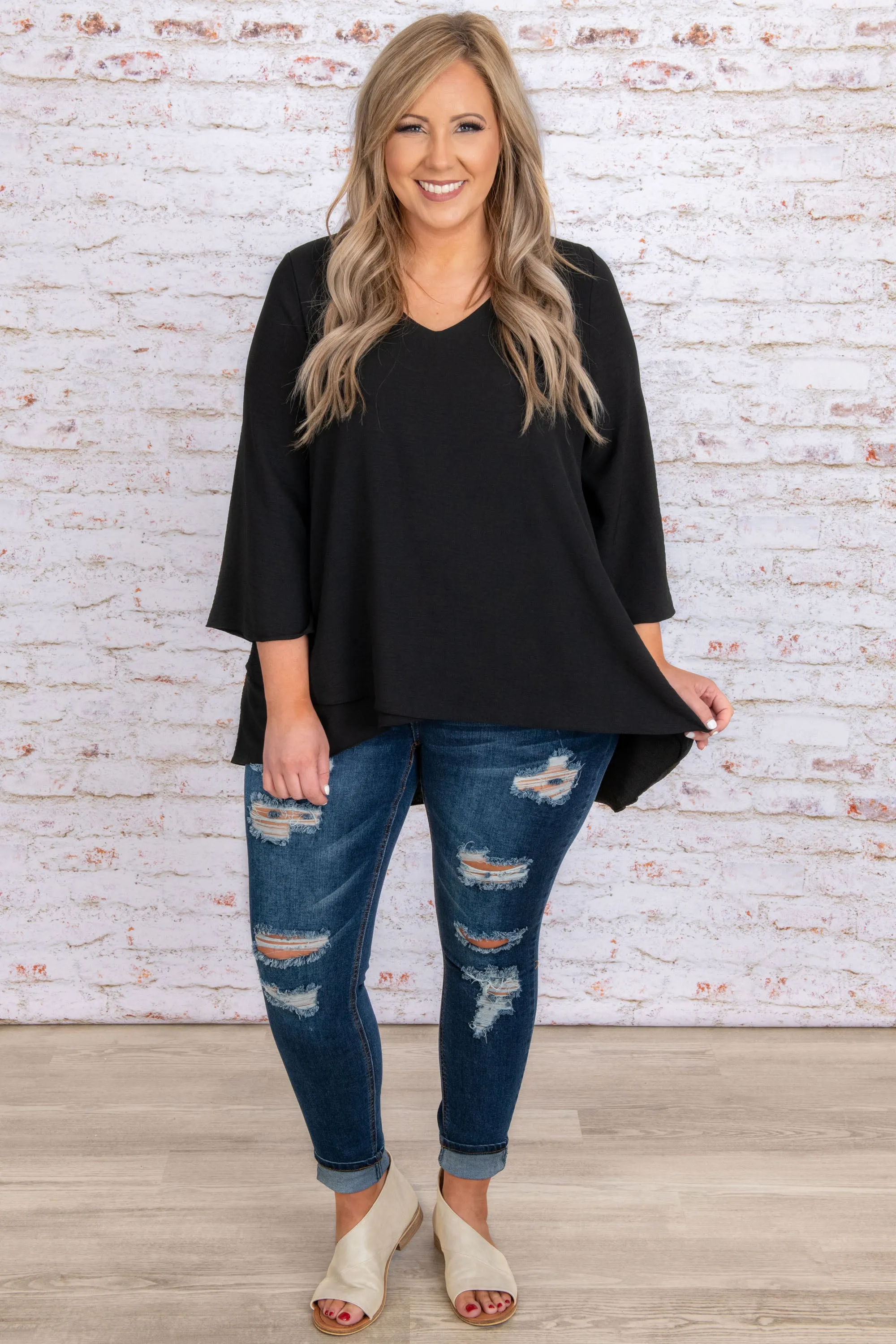 Treasured Moments Top, Black