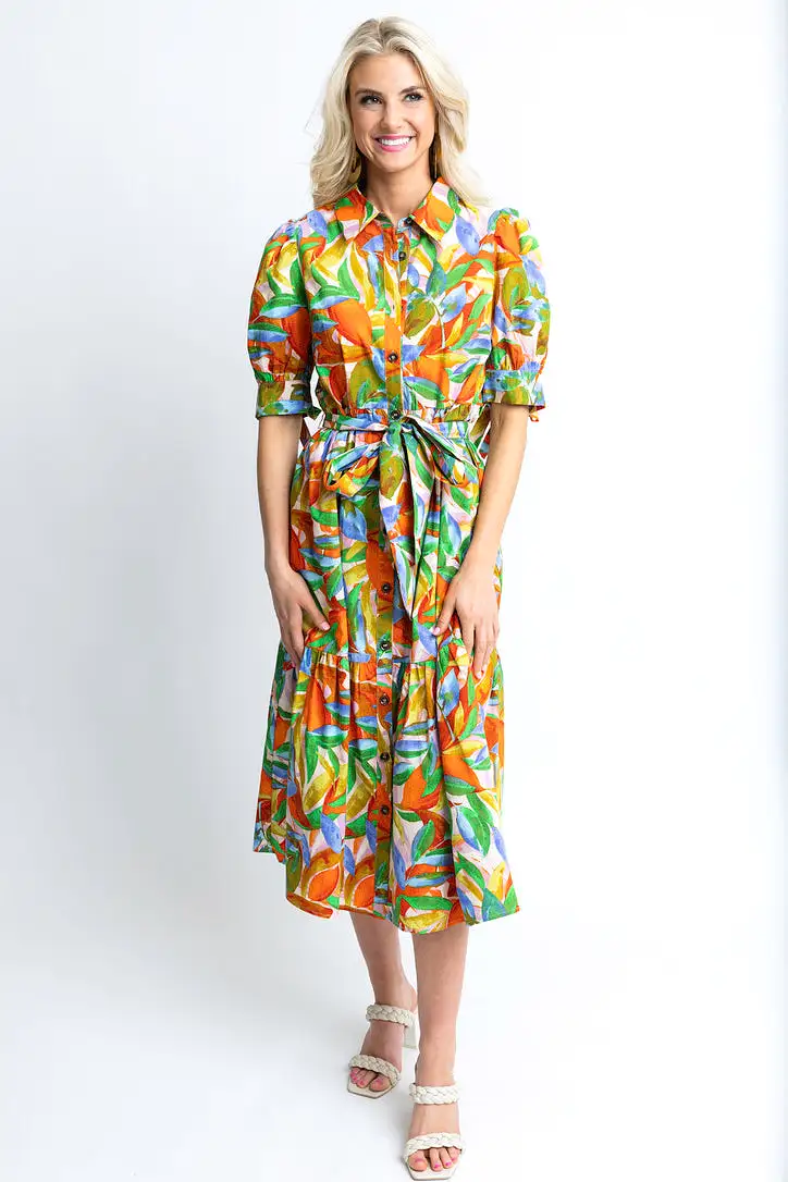 Tropical Island Maxi Shirt Dress