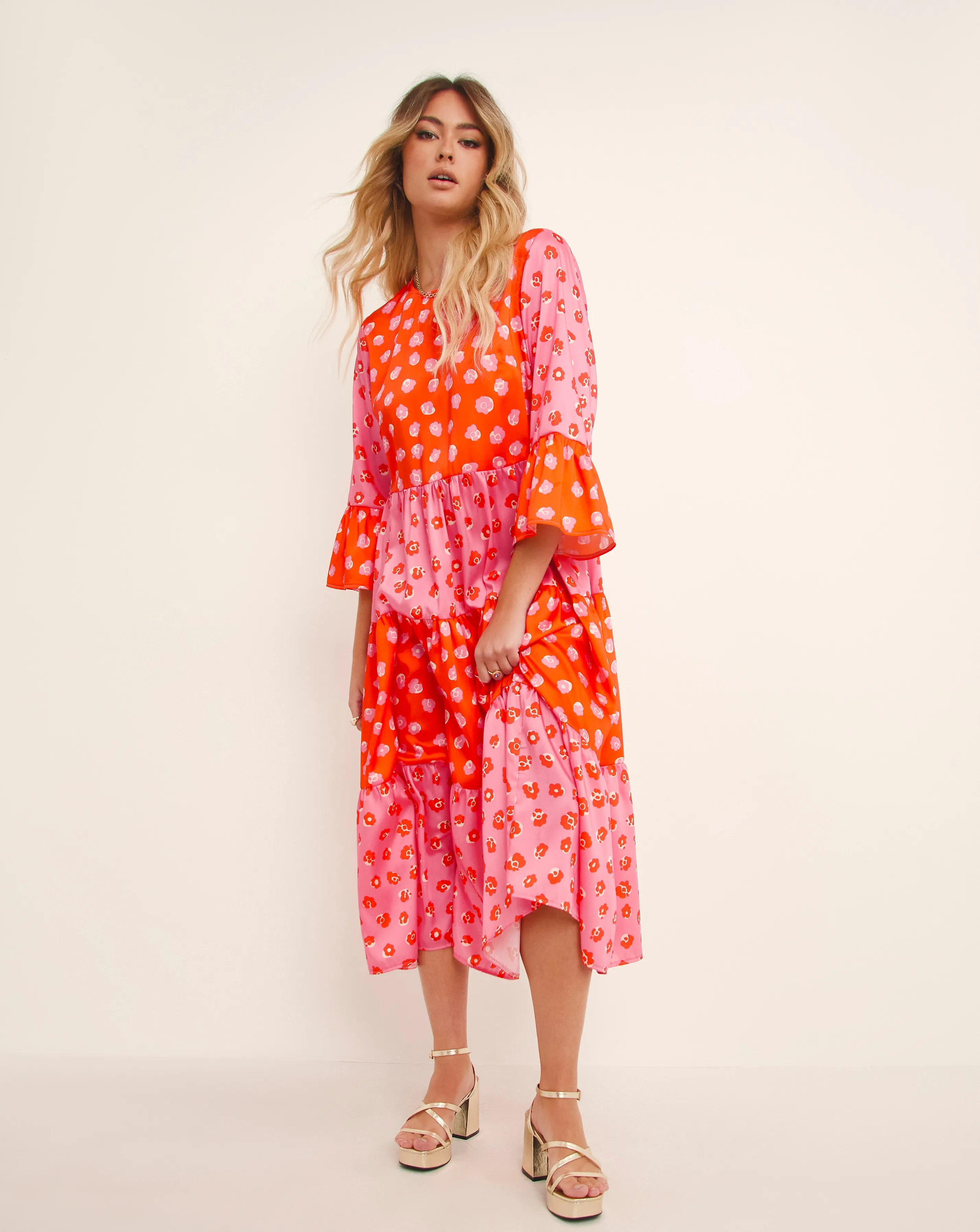 Twisted Wunder Adele Contrast Floral Dress | Simply Be