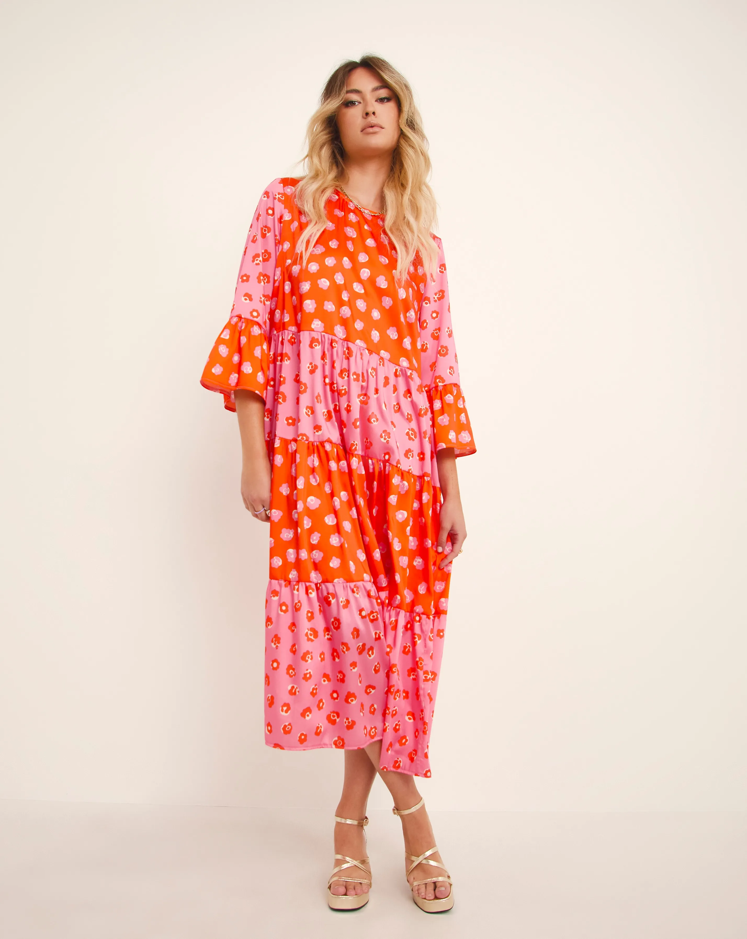 Twisted Wunder Adele Contrast Floral Dress | Simply Be