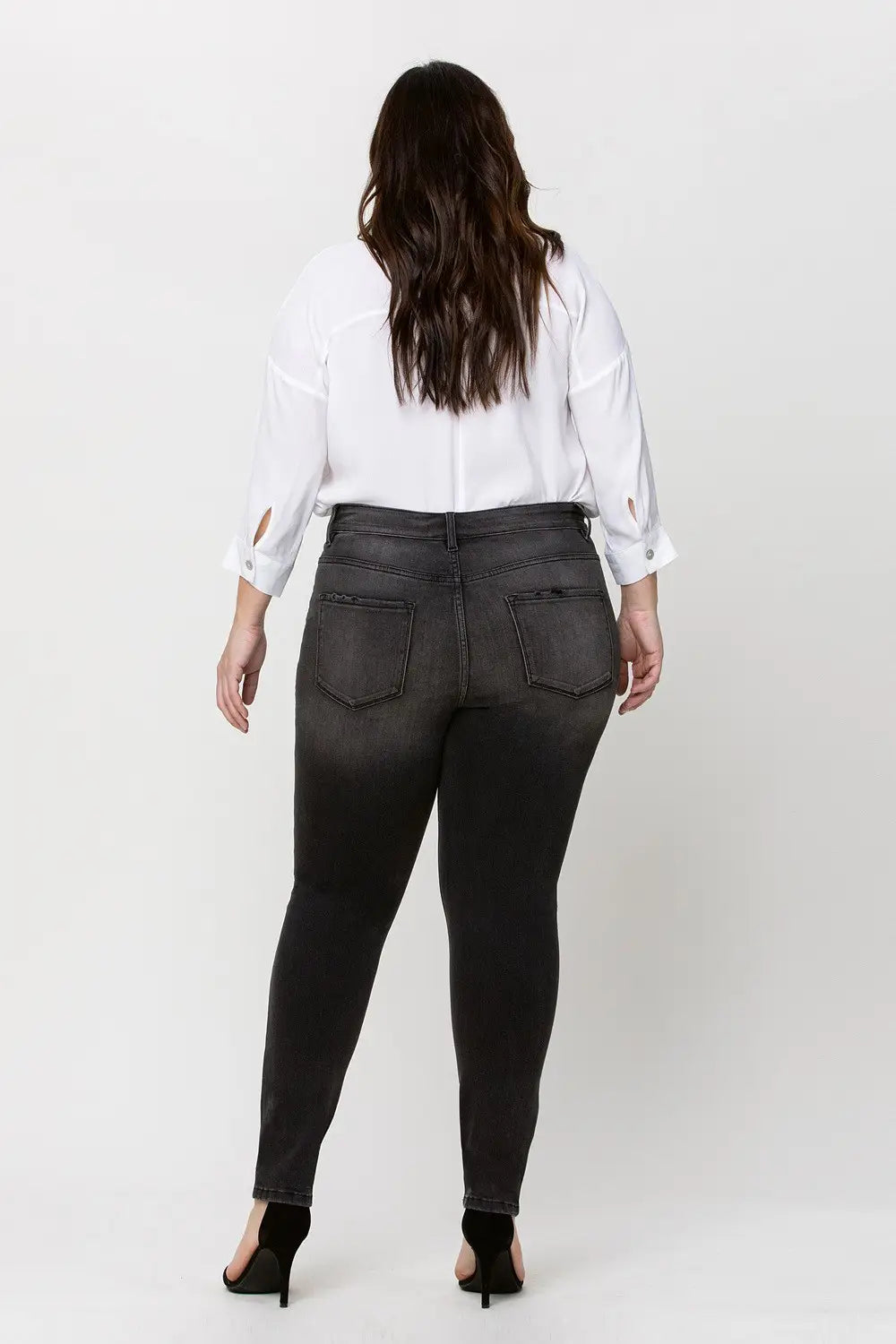 Vervet by Flying Monkey | Plus Size Button Fly Black Jean