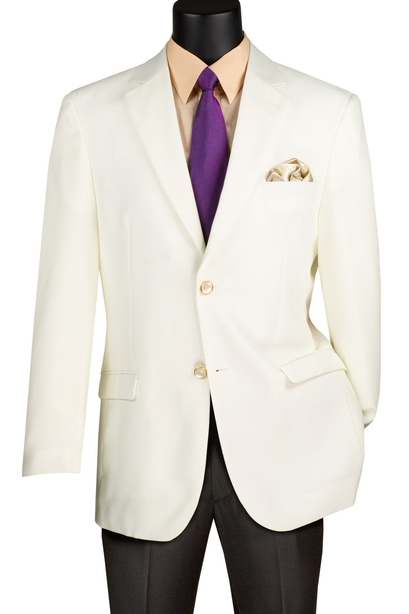 Vinci Regular Fit 2 Button Business Blazer (Ivory) Z-2PP