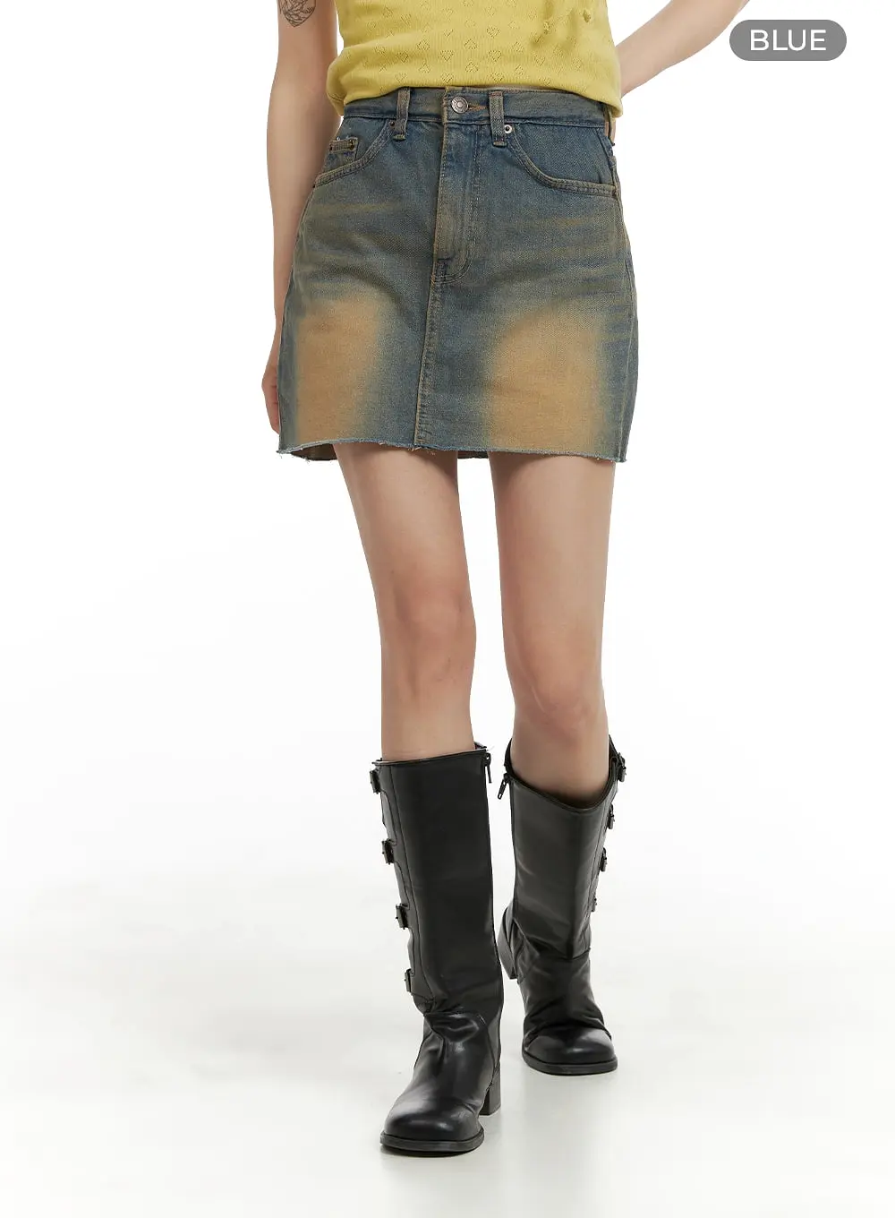 Vintage Washed Denim Mini Skirt CM426