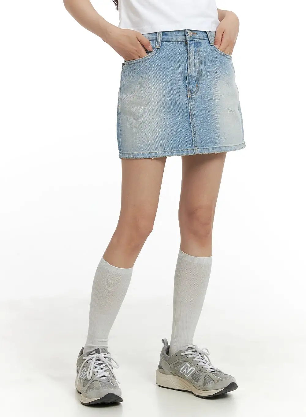 Washed Denim Mini Skirt CM426