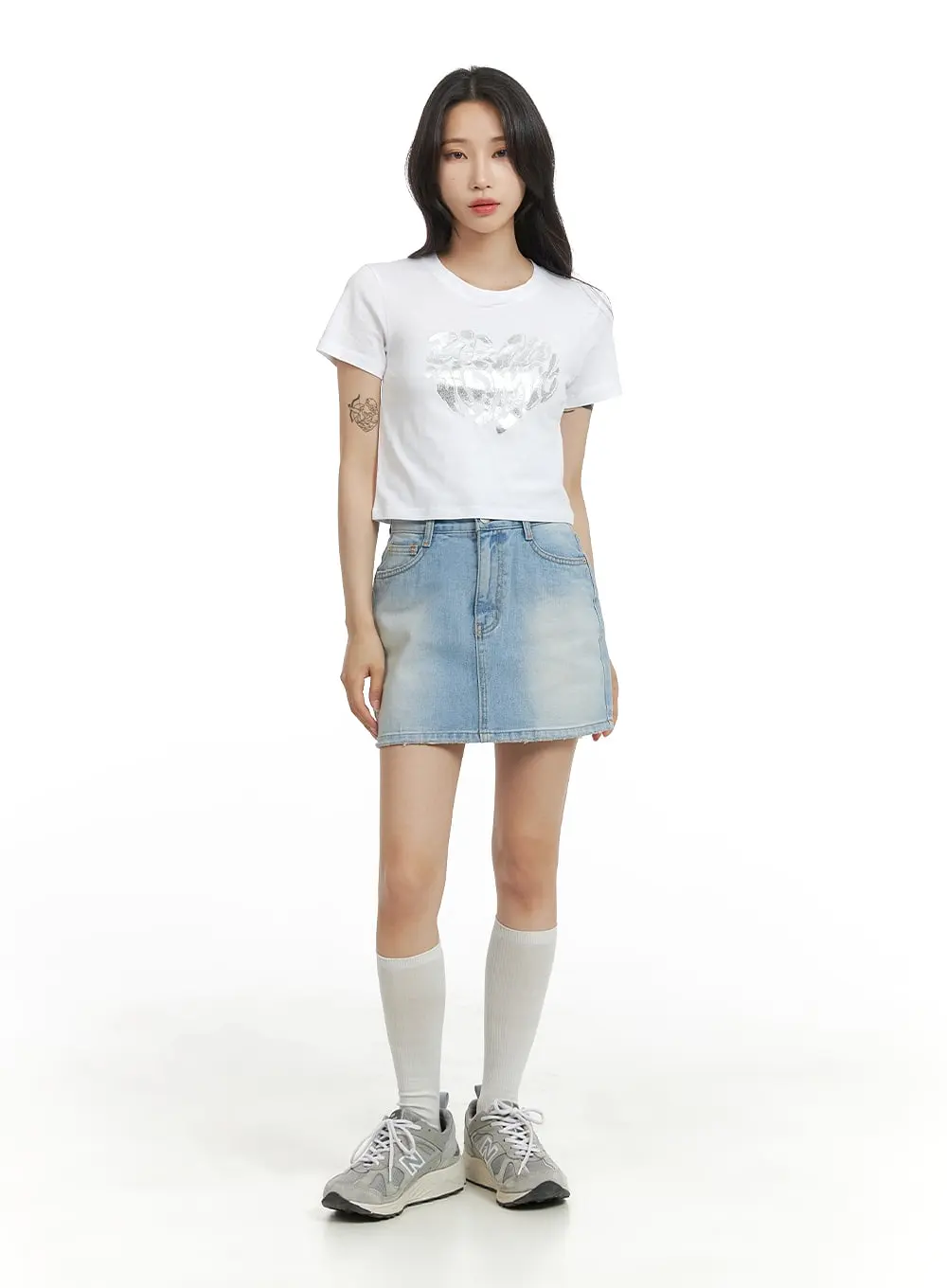 Washed Denim Mini Skirt CM426