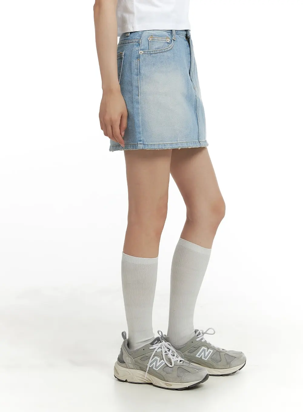 Washed Denim Mini Skirt CM426