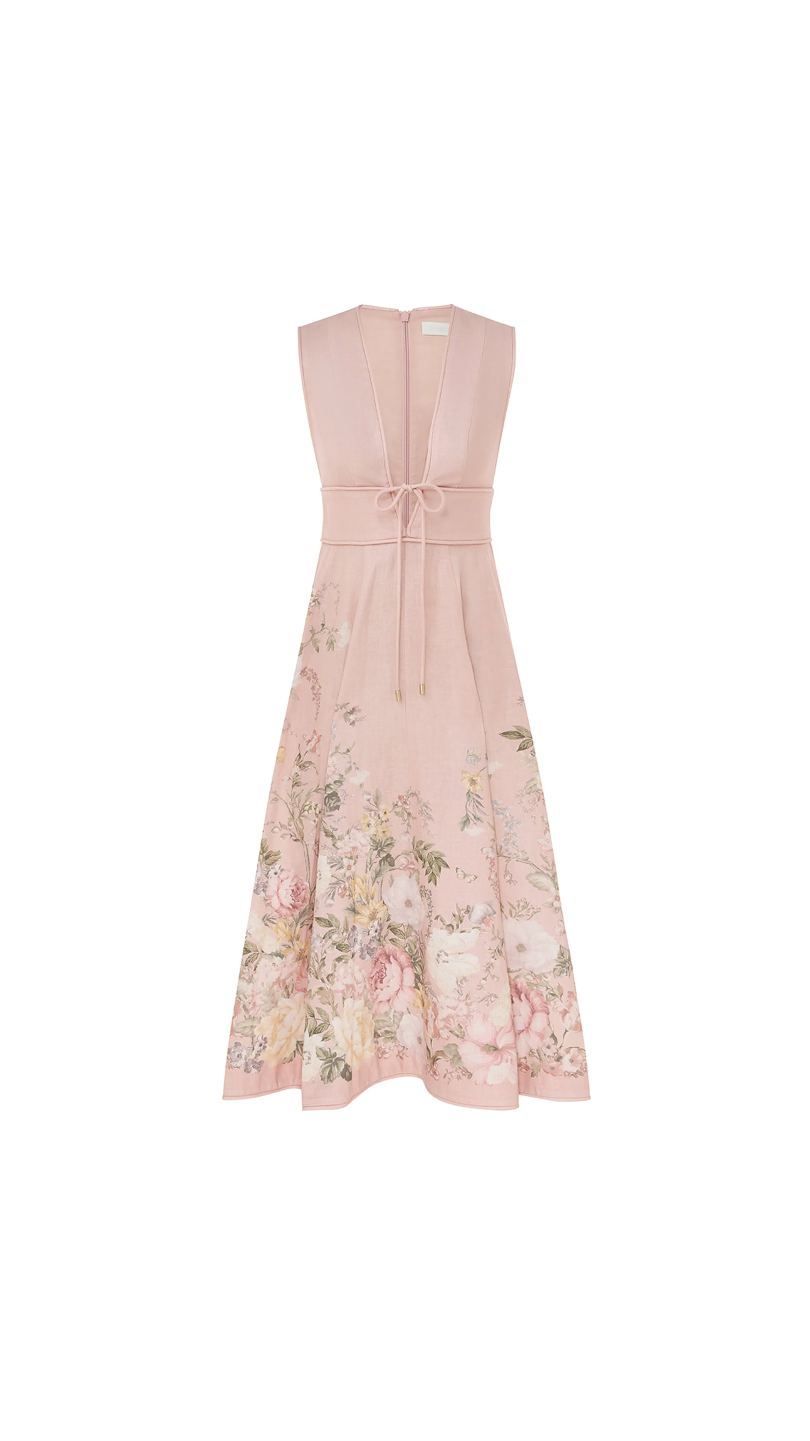 Waverly Plunge Midi Dress - Pink