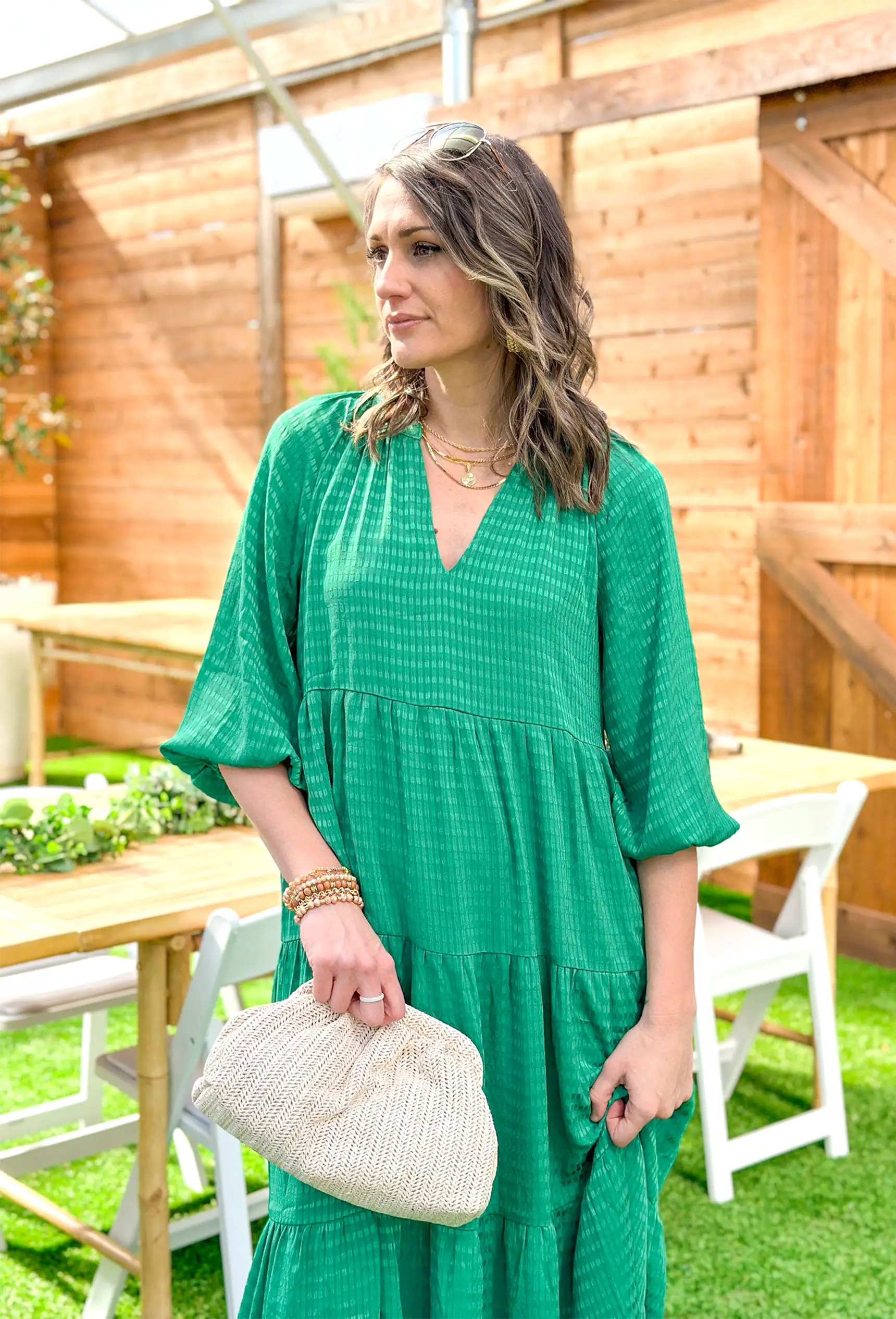 With Love Midi Dress in Kelly Green