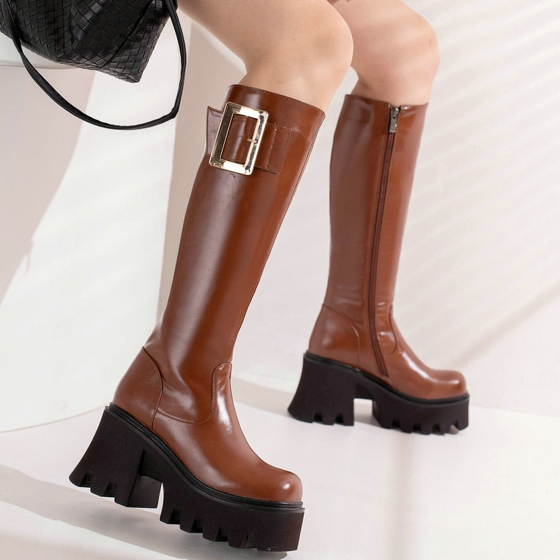 Women's Cozy Winter Soft Thick Sole Ankle Zipper Square Heel Boots