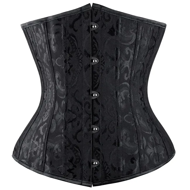 Women's Double Heavy Spiral Steel Boned Underbust Waist Cincher Corset