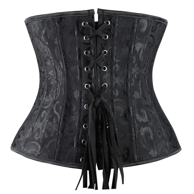 Women's Double Heavy Spiral Steel Boned Underbust Waist Cincher Corset