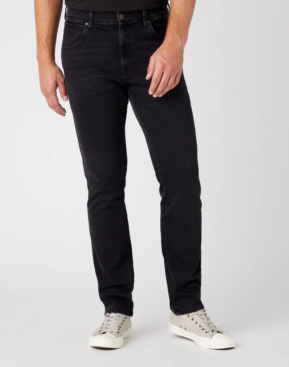 Wrangler Texas Slim Stretch Denim Jeans Black Crow