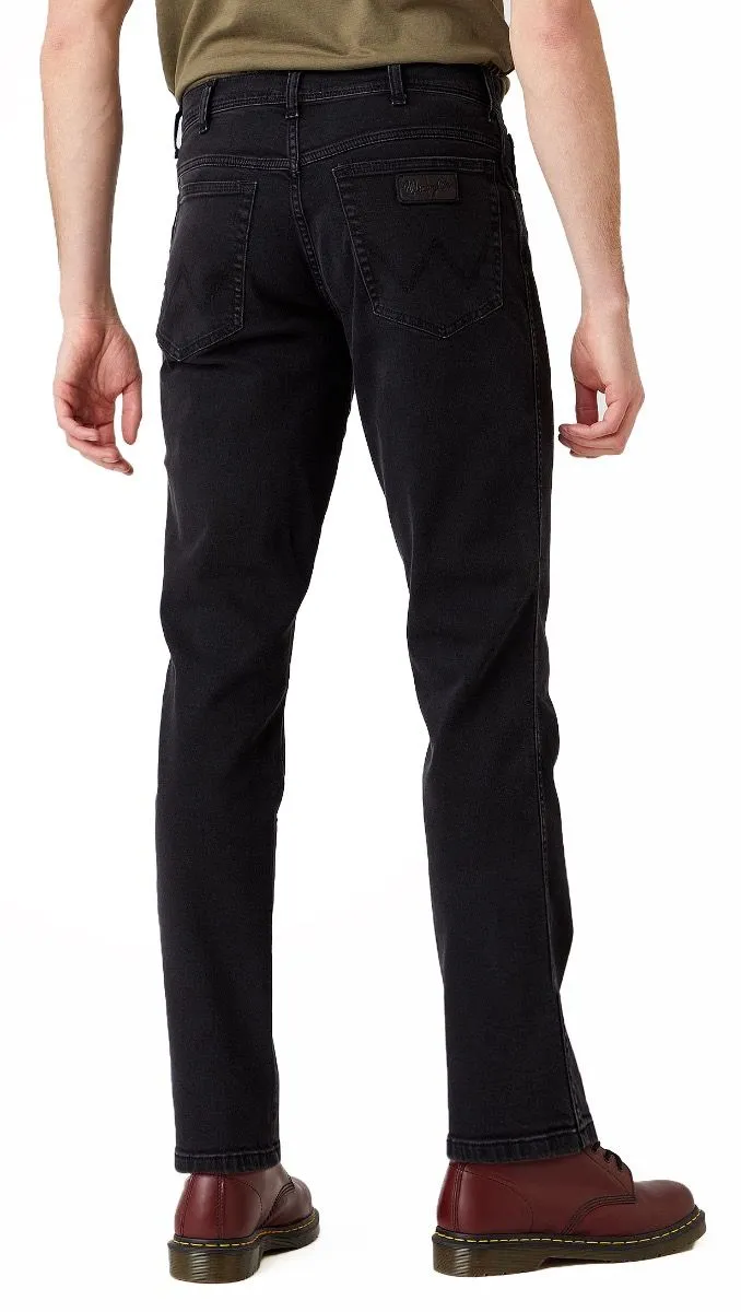 Wrangler Texas Slim Stretch Denim Jeans Black Crow